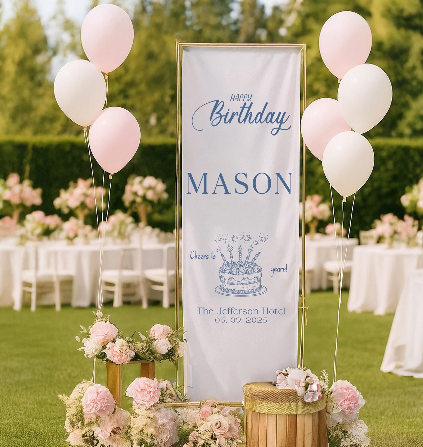 Custom Birthday Sign, Fabric Name Banner, Boho Kids Party Decor, Personalised Linen Flag, Outdoor Birthday Backdrop, Minimalist Wall Art