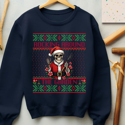 Rockin' Around the Christmas Tree Shirt Crazy Plant Lady Ugly Christmas Funny Skeleton Shirt Plant Lover Gift