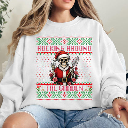 Rockin' Around the Christmas Tree Shirt Crazy Plant Lady Ugly Christmas Funny Skeleton Shirt Plant Lover Gift