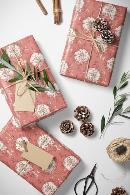 Baptism Wrapping Paper Christian Theme | Watercolor Coquette Style Gift Wrap for Girls | Christening Present Paper #3