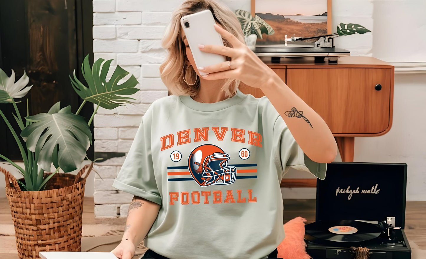 Denver Football Retro 90s Style Sweatshirt, Game Day Shirt, Denver Football Shirt, Sunday Football Shirt, Denver Crewneck Tee