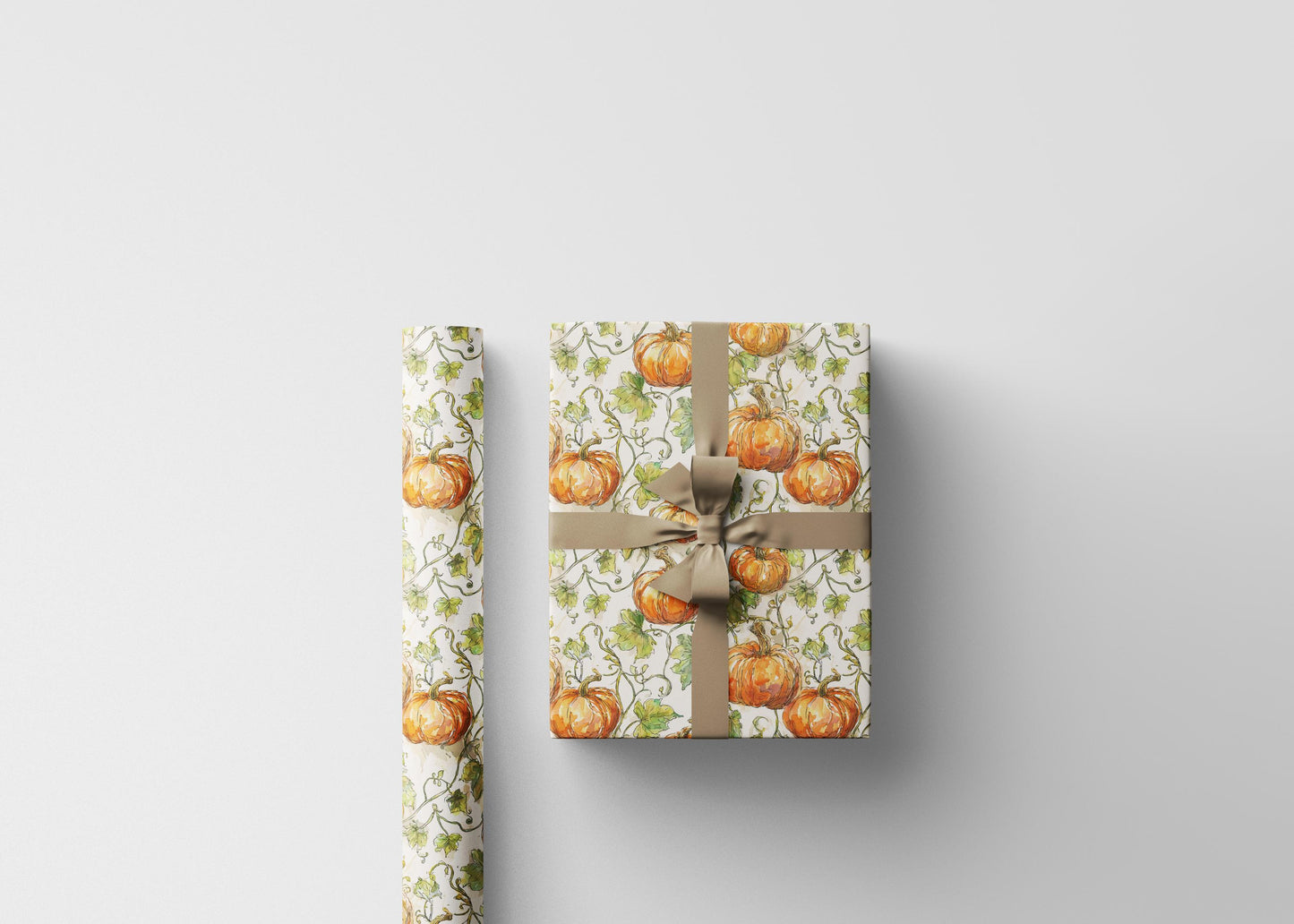 Farmers Market Wrapping Paper Roll Eco Rustic Pumpkins Design Farm Fresh Autumn Harvest Farmhouse Country Gift Wrap #88