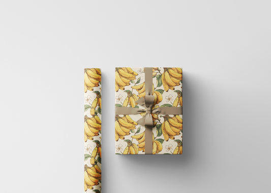 Bananas Farmers Market Wrapping Paper Roll Colorful Rustic Produce Design Tropical Fruits Farmhouse Eco Friendly Gift Wrap #5