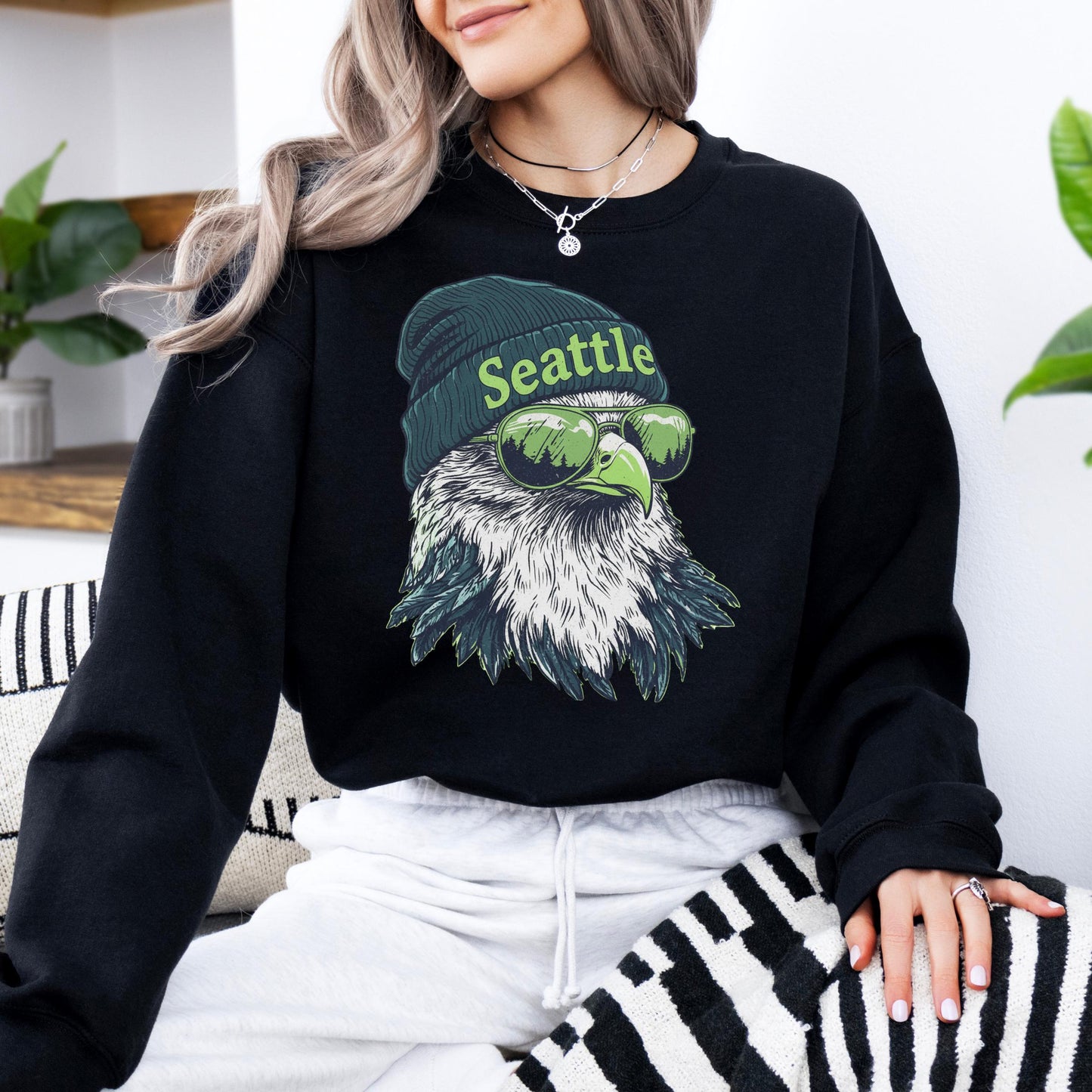 Seattle Football Vintage 90s Style Sweatshirt, Trendy Seattle Football Fan Gifts Shirt, Seattle Game Day Shirts, Trendy Sea Hawk Sweatshirt