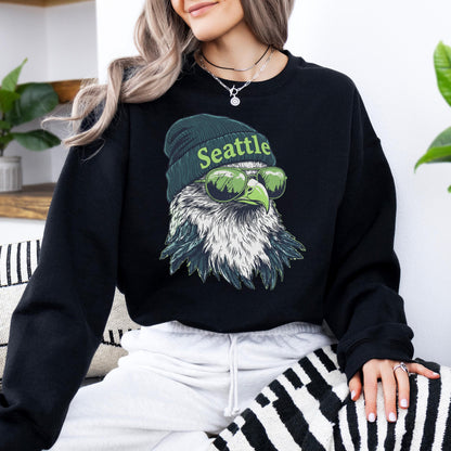 Seattle Football Vintage 90s Style Sweatshirt, Trendy Seattle Football Fan Gifts Shirt, Seattle Game Day Shirts, Trendy Sea Hawk Sweatshirt