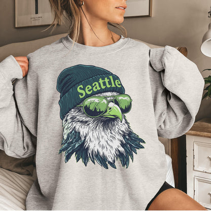 Seattle Football Vintage 90s Style Sweatshirt, Trendy Seattle Football Fan Gifts Shirt, Seattle Game Day Shirts, Trendy Sea Hawk Sweatshirt