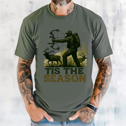 Bowhunter Elk Graphic Tee: Men's Fall Hunting Shirt