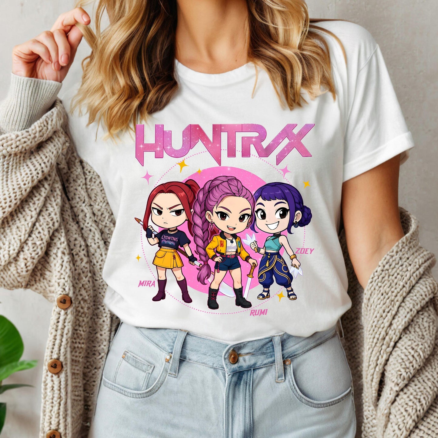Kpop Demon Hunters Shirt, Huntrix Girl T-Shirt, Kpop idol group Shirt, Mira, Rumi, Joey Shirt,Demon Hunter Merch, Saja Boys Shirt