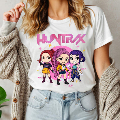 Kpop Demon Hunters Shirt, Huntrix Girl T-Shirt, Kpop idol group Shirt, Mira, Rumi, Joey Shirt,Demon Hunter Merch, Saja Boys Shirt