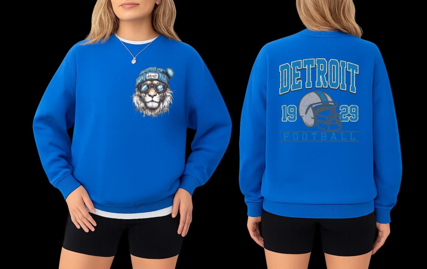 Graphic Detroit Mascot Football Sweatshirt, Game Day Gift Shirt, Detroit Football Fan Tee, Retro Detroit Team Shirt, Sport Mascot Gifts
