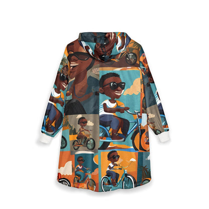 Vibrant Hooded Blanket: Unisex Polyester Fleece, Cozy Comfort