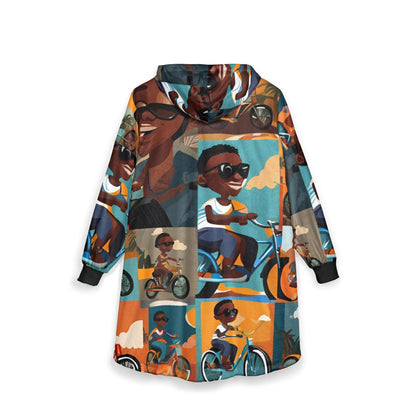 Vibrant Hooded Blanket: Unisex Polyester Fleece, Cozy Comfort