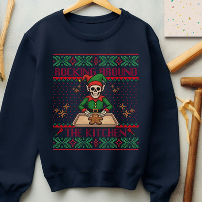 Rockin' Around the Christmas Tree Shirt Ugly Christmas Funny Skeleton Shirt Gift for Baker Funny Secret Santa Gift Ideas