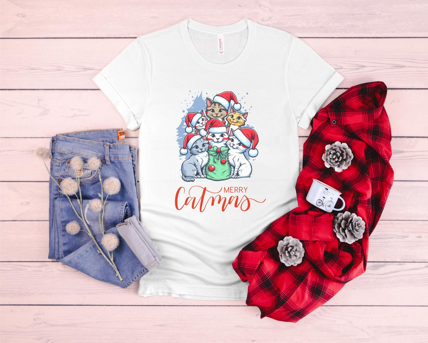 Merry Catmas Personalized Sweatshirt, Meowy Christmas Personalized Cat Sweatshirt, Funny Christmas Sweatshirt Family Gift Idea For Cat Lover