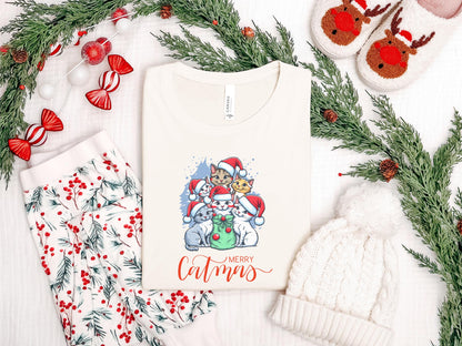 Merry Catmas Personalized Sweatshirt, Meowy Christmas Personalized Cat Sweatshirt, Funny Christmas Sweatshirt Family Gift Idea For Cat Lover