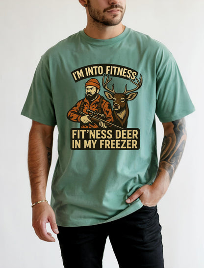 Funny Hunting Graphic Tee: I'm Into Fit'ness - Outdoorsman Gift