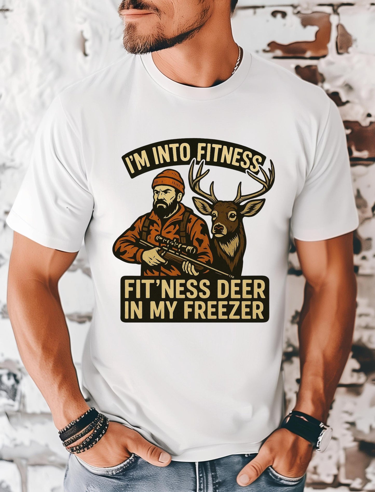 Funny Hunting Graphic Tee: I'm Into Fit'ness - Outdoorsman Gift
