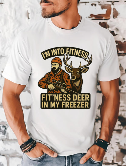 Funny Hunting Graphic Tee: I'm Into Fit'ness - Outdoorsman Gift