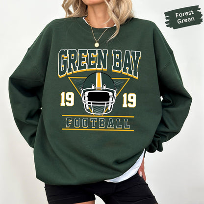 Vintage Green Bay Football Sweatshirt, Green Bay Football Shirt, Green Bay Mascot Sweatshirt, Retro Sports Fan Shirt, Game Day Gift T-Shirt