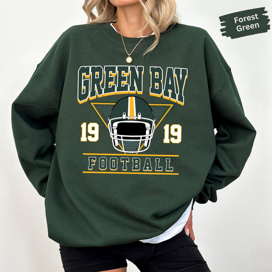 Vintage Green Bay Football Sweatshirt, Green Bay Football Shirt, Green Bay Mascot Sweatshirt, Retro Sports Fan Shirt, Game Day Gift T-Shirt