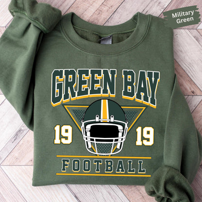 Vintage Green Bay Football Sweatshirt, Green Bay Football Shirt, Green Bay Mascot Sweatshirt, Retro Sports Fan Shirt, Game Day Gift T-Shirt