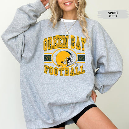 Vintage Green Bay Football Sweatshirt, Green Bay Football Shirt, Green Bay Mascot Sweatshirt, Retro Sports Fan Shirt, Game Day Gift T-Shirt