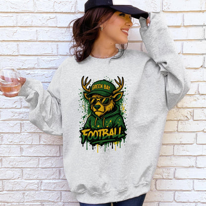 Green Bay Football Sweatshirt, Retro Sports Fan Shirt, Trendy Game Day Gift Tee, Green Bay Mascot Sweatshirt, Green Bay Football Fan Shirt