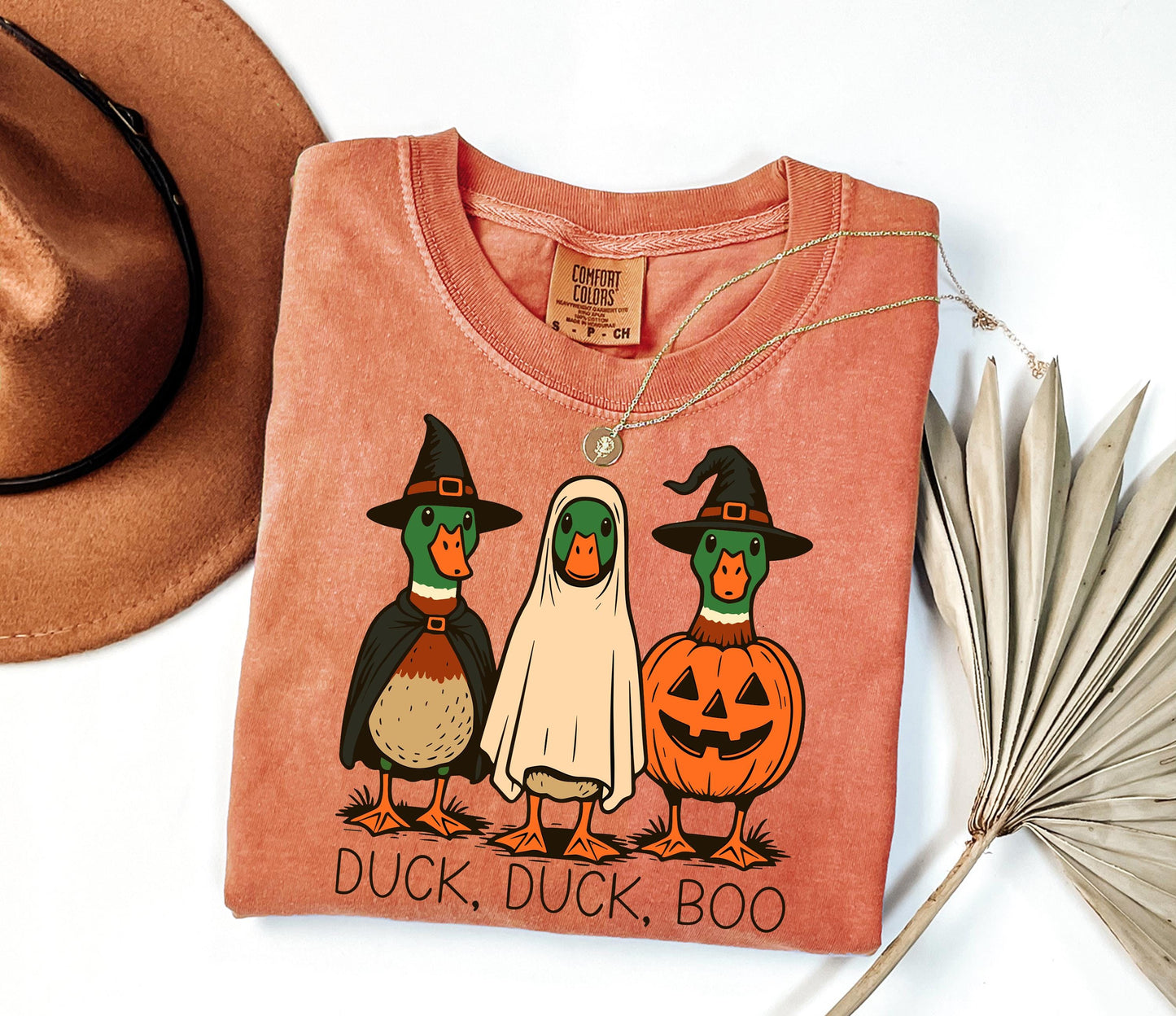 Comfort Colors® Duck Duck Boo Halloween Shirt, Halloween Duck Shirt, Trick Or Treat Spooky Season T-Shirt, Boo Hunting Season Shirt