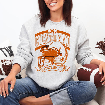 Cleveland Football Retro 90s Style Sweatshirt, Cleveland Football Shirt, Sunday Football Shirt, Cleveland Crewneck Tee, Game Day Shirt