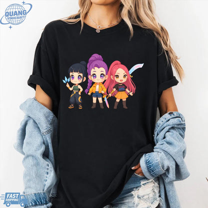 Kpop Huntrix Shirt, Kpop Demon Hunters Shirt, Kpop Huntrix Tee, Mira, Rumi, Zoey, Derpy Tiger Tee, Gift for Huntrix fans, Saja Boys Fans