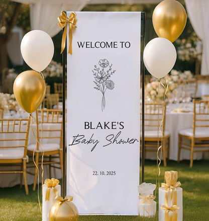 Personalized Fabric Baby Shower Sign, Custom Baby Shower Sign, Welcome Sign for Baby Shower, Custom Baby Shower Decor, Party Decoration