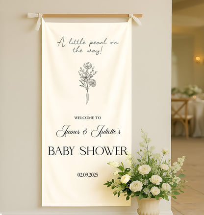 Custom Fabric Baby Shower Sign | Personalized Baby Shower Sign | Welcome Sign for Baby Shower, Custom Baby Shower Decor, Welcome Baby Shower