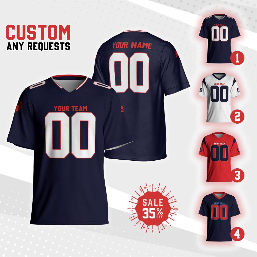 Personalized Name & Number Football jersey, Custom Team Texan Football Jersey Collection, Gameday Games, Gift for him