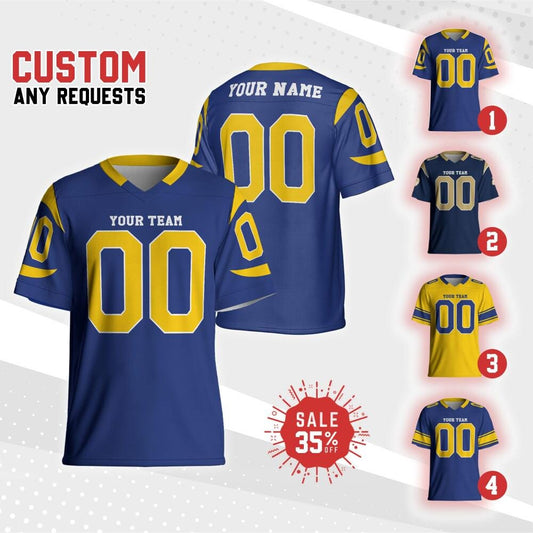 Custom Apparel for Fans and Players, Custom Famous Team Ram Football jersey Collection, Football Fan Gift, Game Day Outfit