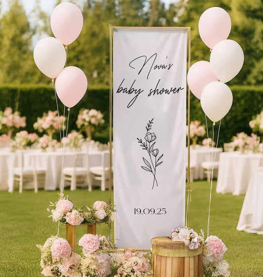 Custom Baby Shower Decor, Welcome Baby Shower, Custom Fabric Baby Shower Sign | Personalized Baby Shower Sign | Welcome Sign for Baby Shower