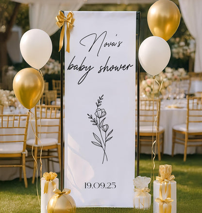 Custom Baby Shower Decor, Welcome Baby Shower, Custom Fabric Baby Shower Sign | Personalized Baby Shower Sign | Welcome Sign for Baby Shower