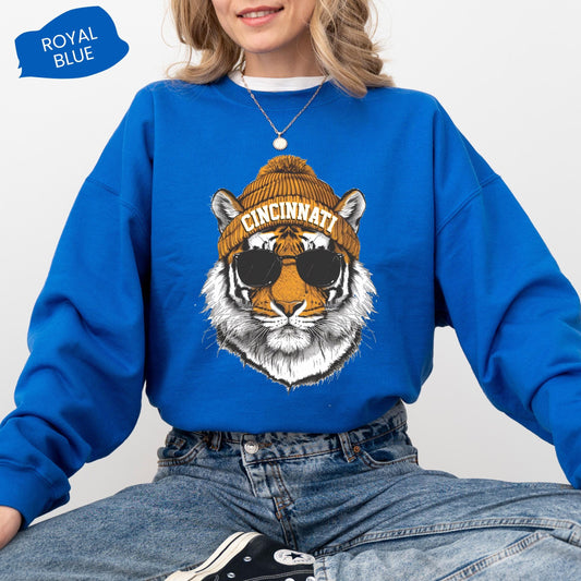 Cincinnati Tigers Sweatshirt, Retro Cincinnati Game Day Sweatshirt, Cincinnati Mascot Sweatshirt, Trendy Game Day Gift Tee, Sports Fan Tee