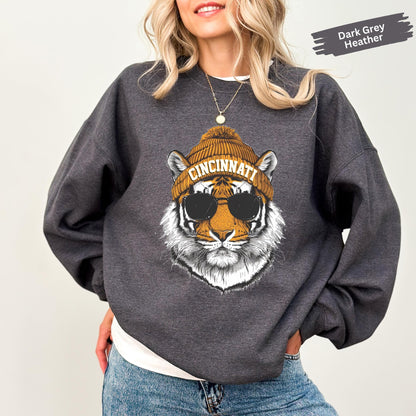 Cincinnati Tigers Sweatshirt, Retro Cincinnati Game Day Sweatshirt, Cincinnati Mascot Sweatshirt, Trendy Game Day Gift Tee, Sports Fan Tee
