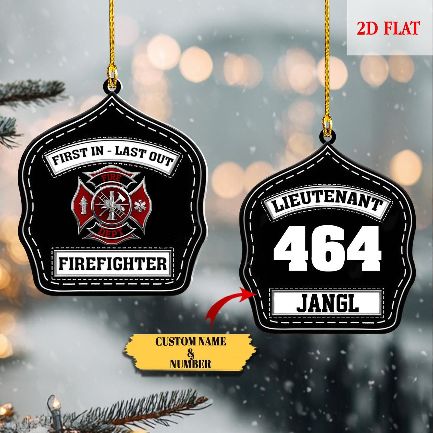 Personalized Fireman Christmas Ornament, First Responder, Acrylic Fire Hero Uniform, Firefighter Christmas Gift, Firefighter Gear Keepsake