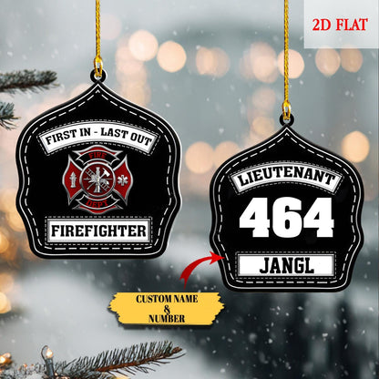 Personalized Fireman Christmas Ornament, First Responder, Acrylic Fire Hero Uniform, Firefighter Christmas Gift, Firefighter Gear Keepsake