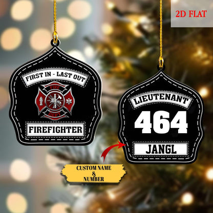 Personalized Fireman Christmas Ornament, First Responder, Acrylic Fire Hero Uniform, Firefighter Christmas Gift, Firefighter Gear Keepsake