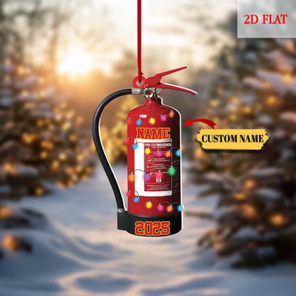 Personalized Firefighter 2D Flat Christmas Ornament, Custom Firefighter On Duty Ornament, Firefighter Gear Keepsake, Fireman Ornament