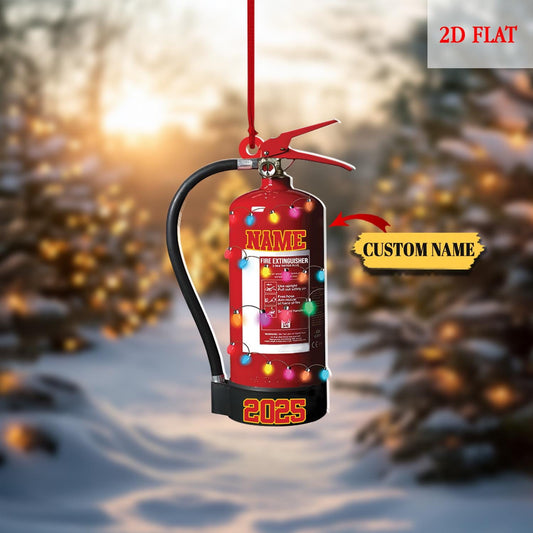 Personalized Firefighter 2D Flat Christmas Ornament, Custom Firefighter On Duty Ornament, Firefighter Gear Keepsake, Fireman Ornament