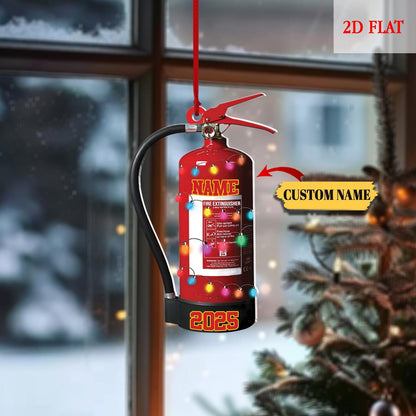 Personalized Firefighter 2D Flat Christmas Ornament, Custom Firefighter On Duty Ornament, Firefighter Gear Keepsake, Fireman Ornament