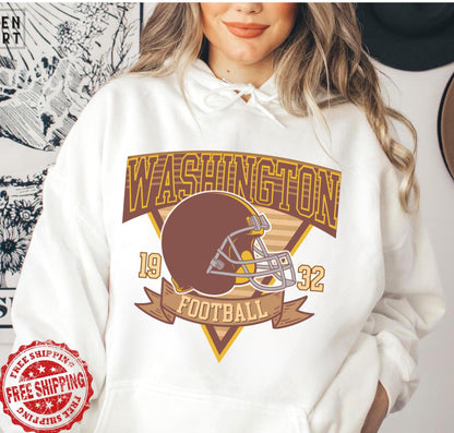 Washington Football 90s Style Sweatshirt, Washington Crewneck Commander Shirt, Washington Fan Gift, Sunday Football Shirt, Game Day
