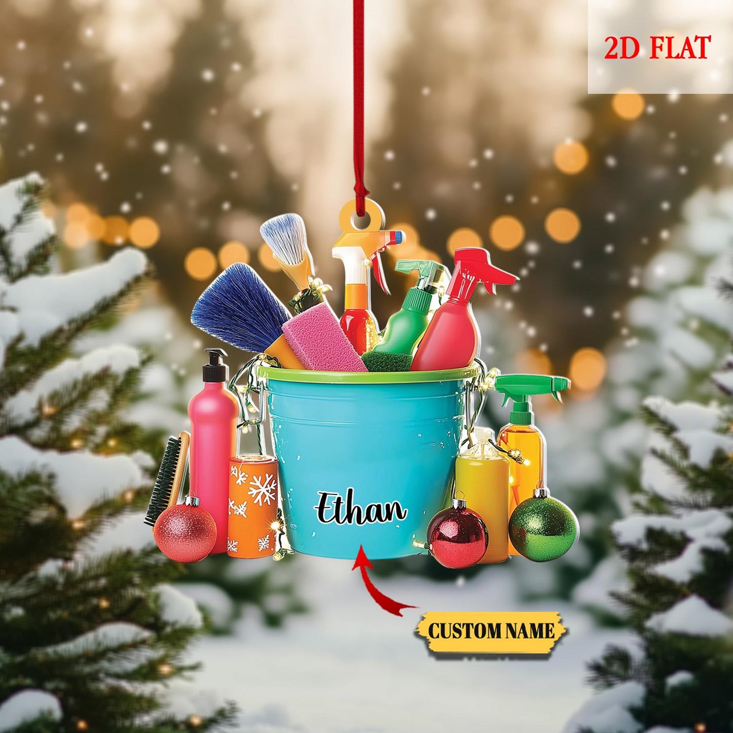 Personalized Housekeeping Ornament, Custom Cleaning Service Christmas Ornament, Janitor Cleaning Lady Ornament, Cleaning lover gift