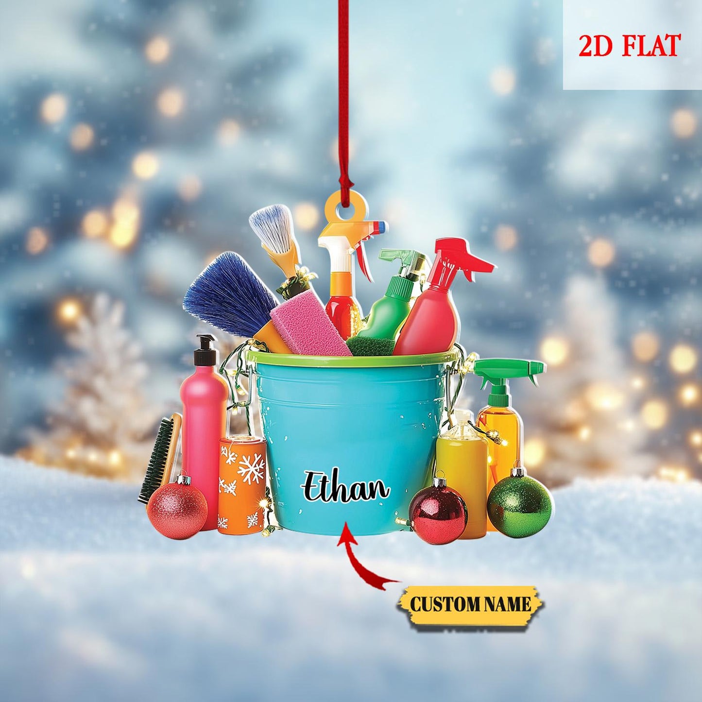 Personalized Housekeeping Ornament, Custom Cleaning Service Christmas Ornament, Janitor Cleaning Lady Ornament, Cleaning lover gift