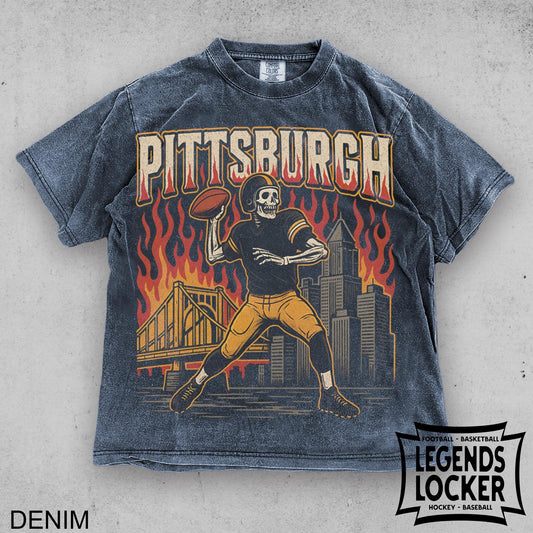 Retro Pittsburgh Football T-Shirt, Vintage Steel City Football Tee, Old School Game Day Shirt, Sunday Football Fan Gift Apparel
