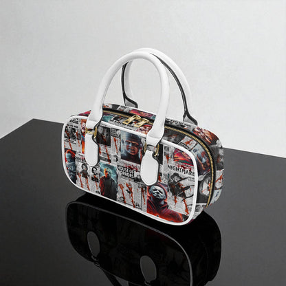 The Horror Gazette Small Handbag | Top Handle Bag | Custom Horror Lovers Handbag | Spooky Season Crossbody Bag | Mini Bag