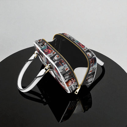 The Horror Gazette Small Handbag | Top Handle Bag | Custom Horror Lovers Handbag | Spooky Season Crossbody Bag | Mini Bag